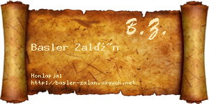 Basler Zalán névjegykártya